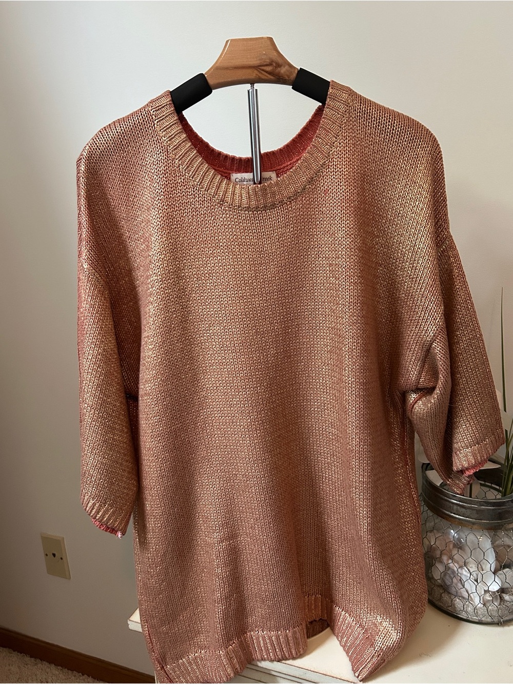 Orange shimmer Coldwater Creek L sweater